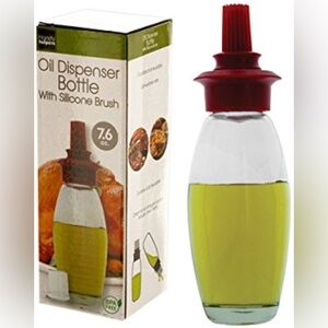 Glass Oil Dispenser Bottle with Silicone Brush